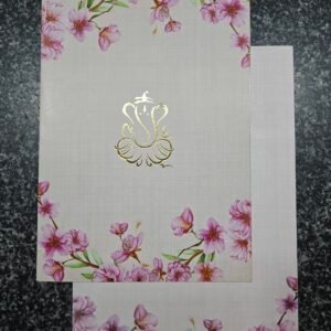 Pink cherry blossom and Ganesha Invitation Card