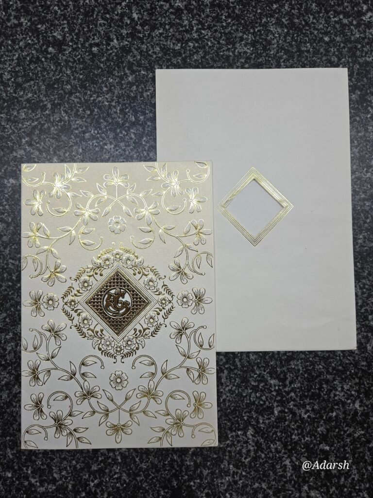 Gold foil diamond and climbing floral vine Invitation Card