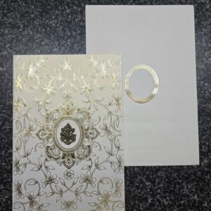 Gold foil baroque frame and climbing floral vine Invitation Card