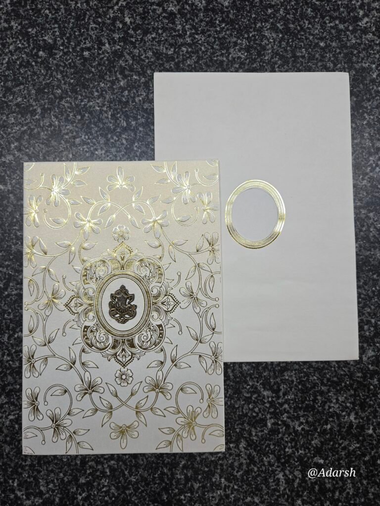 Gold foil baroque frame and climbing floral vine Invitation Card