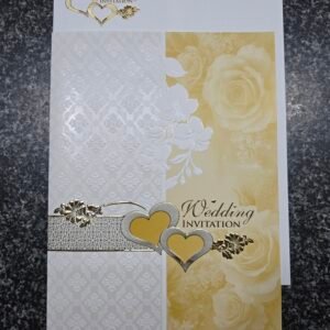 Yellow-gold rose vertical-split Invitation Card