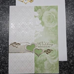 Green rose vertical-split Invitation Card