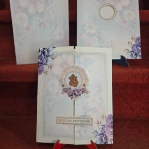 Purple Pastel Floral Gatefold Wedding Card
