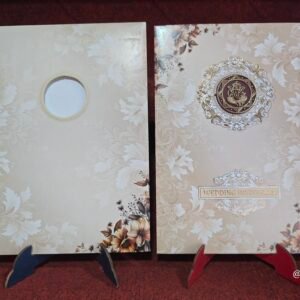 Golden Beige and Autumn Floral Wedding Invitation Card