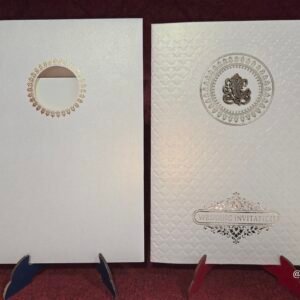 Off-White Quilted Self-Embossed Wedding Invitation Card