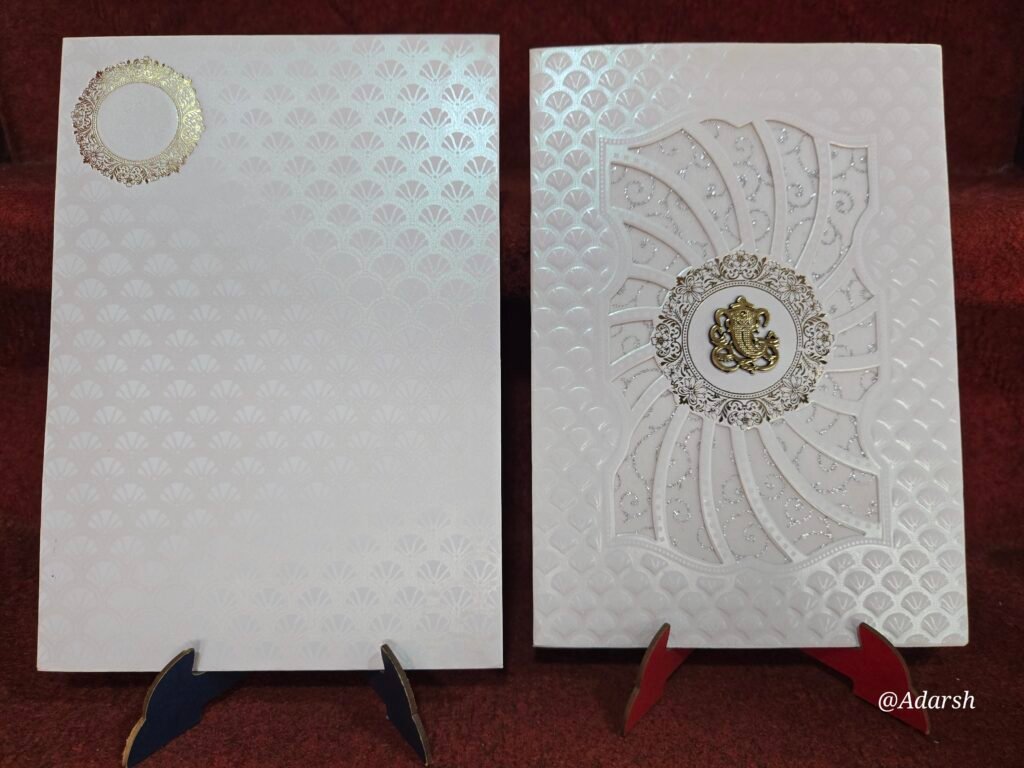 Premium Off-White Laser-Cut Pinwheel Wedding Invitation Card