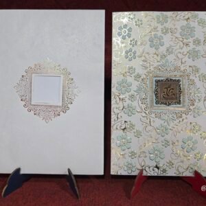 Premium Off-White and Light Blue Floral Wedding Invitation Card