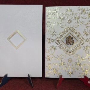 Premium Off-White and Gold Floral Vine Wedding Invitation Card