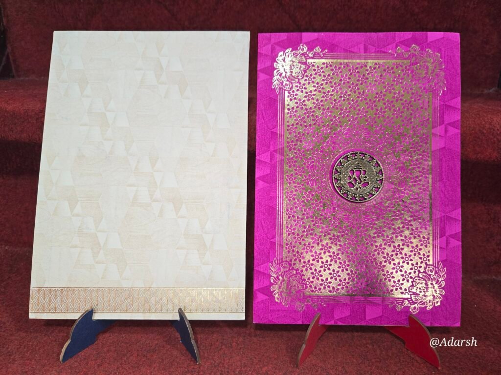 Magenta Pink and Cream Wedding Invitation Card