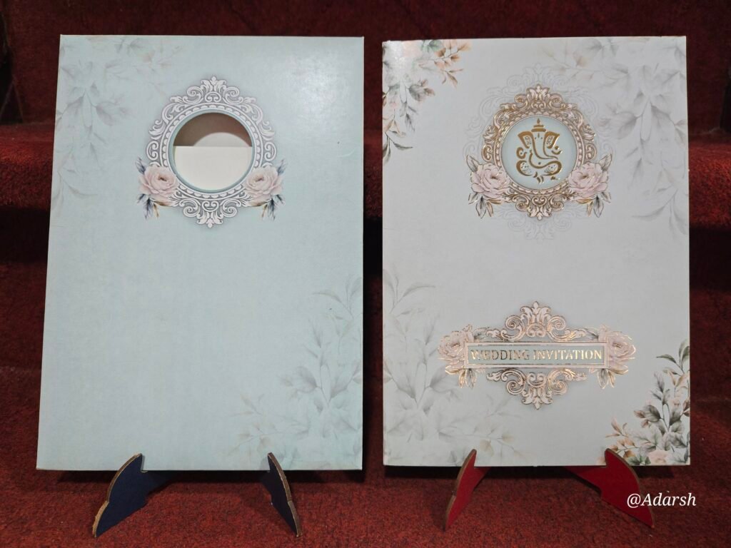 Mint Blue Pastel Floral Wedding Invitation Card