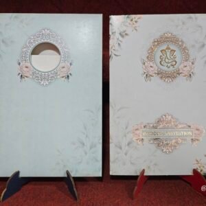 Mint Blue Pastel Floral Wedding Invitation Card