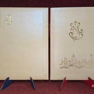 Metallic Gold Traditional Baraat Wedding Invitation Card