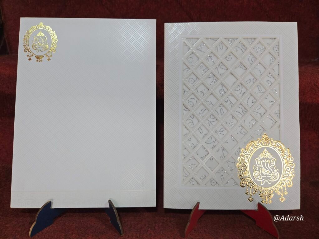 Off-White Laser-Cut Wedding Invitation Card