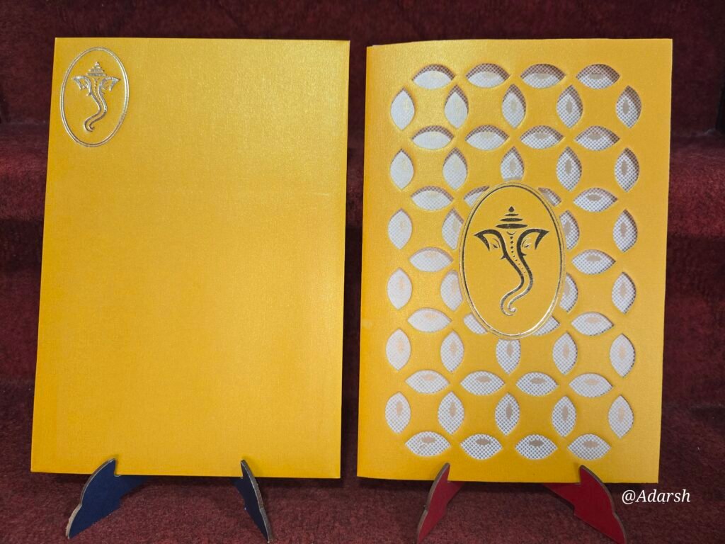 Yellow Laser-Cut Wedding Invitation Card