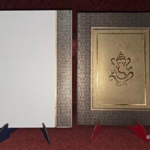 Antique Bronze and Off-White Multi-Textured Wedding Invitation Card