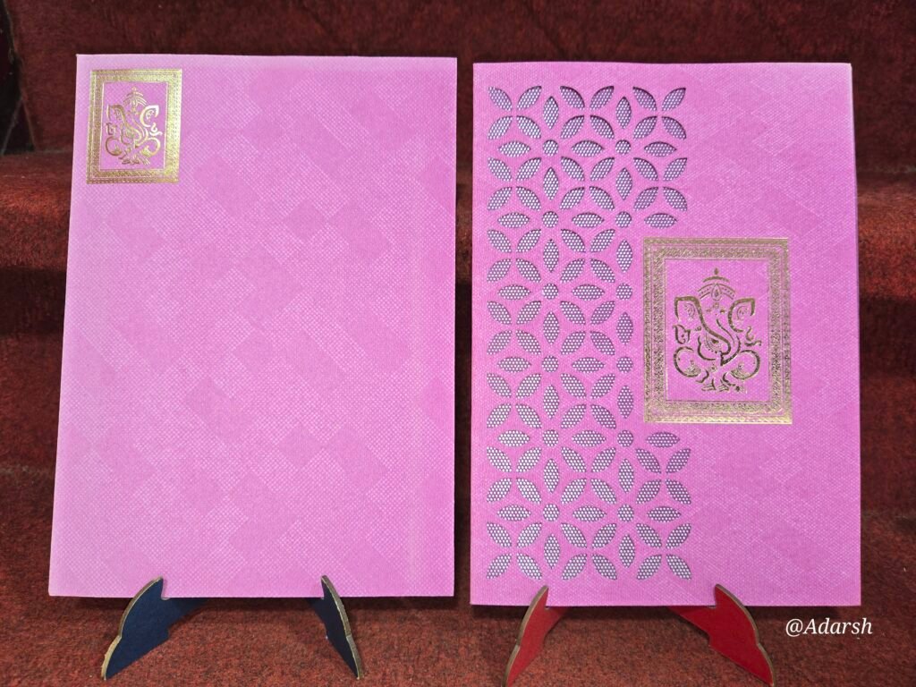Pink Laser-Cut Floral Wedding Invitation Card
