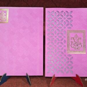 Pink Laser-Cut Floral Wedding Invitation Card
