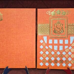 Cutout Orange Hindu Wedding Card