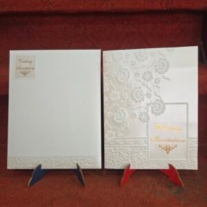 Baroque floral embossed Wedding Invitation Card