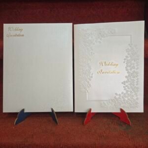 Embossed floral wedding invitation cards
