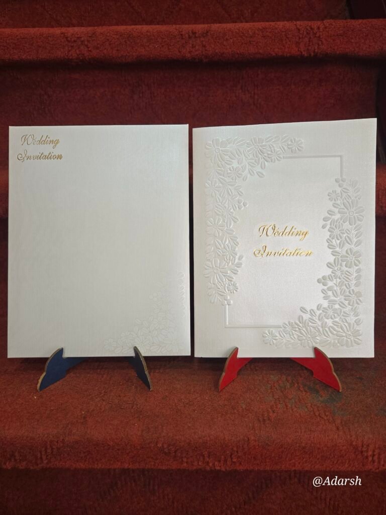 Embossed floral wedding invitation cards