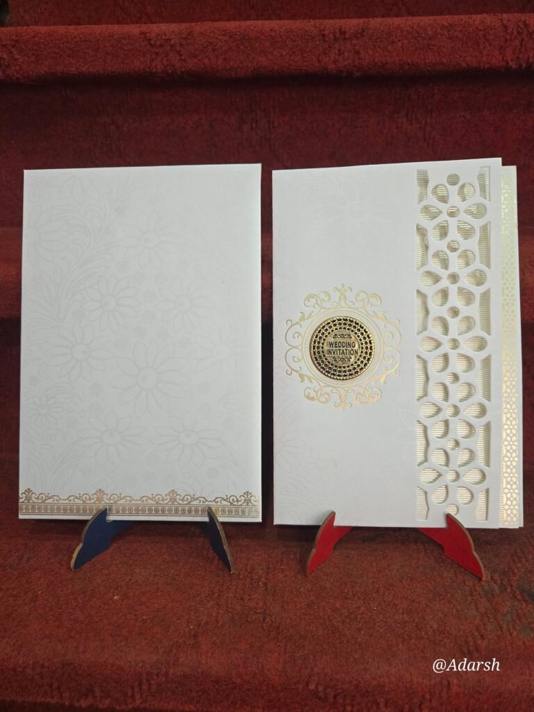 Off-White Laser-Cut Wedding Invitation Card