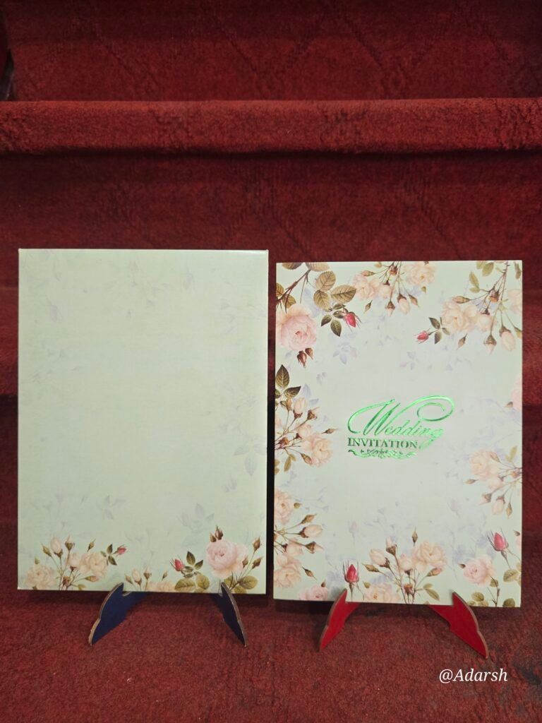 Mint Green Pastel Rose Floral Wedding Invitation Card.