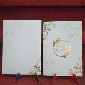 Pastel Mint Green Botanical Wreath Wedding Invitation Card