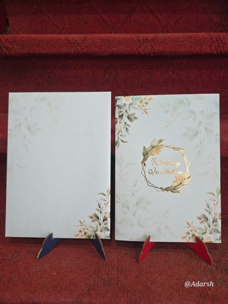 Pastel Mint Green Botanical Wreath Wedding Invitation Card
