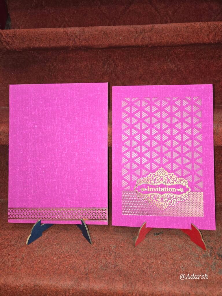 Magenta Pink and Gold  Invitation Card