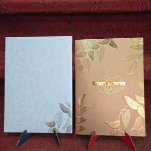 Gold Embossed Leaf Design Invitation Card