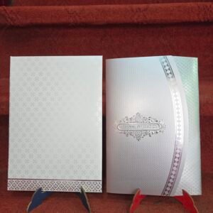 White and Silver Die-Cut Wedding Invitation Card