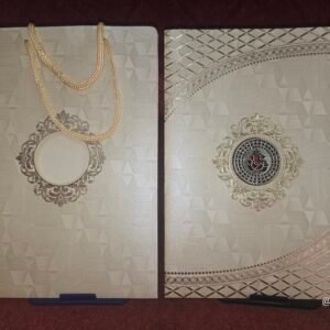 Premium Metallic Gold Ganesha Bag-Style Wedding Invitation Card.