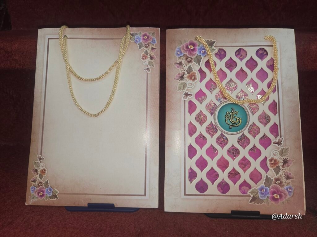 Laser-Cut and Floral Bag-Style Wedding Invitation Card