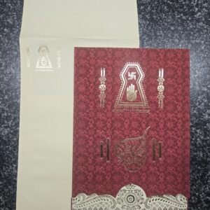 Royal Maroon Brocade Jain Lagna Patrika