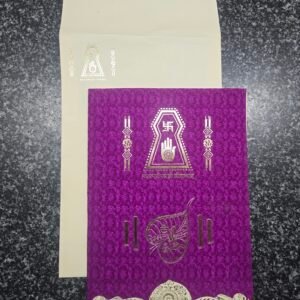 Premium Magenta Damask Jain Lagna Patrika
