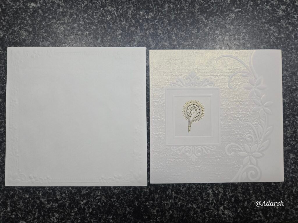 Ivory Embossed Floral Shimmer Wedding Card