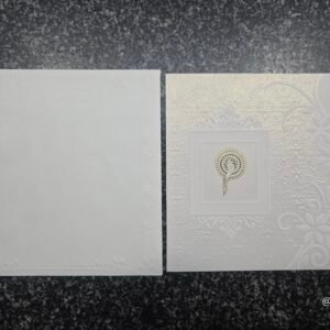 Ivory Embossed Floral Shimmer Wedding Card