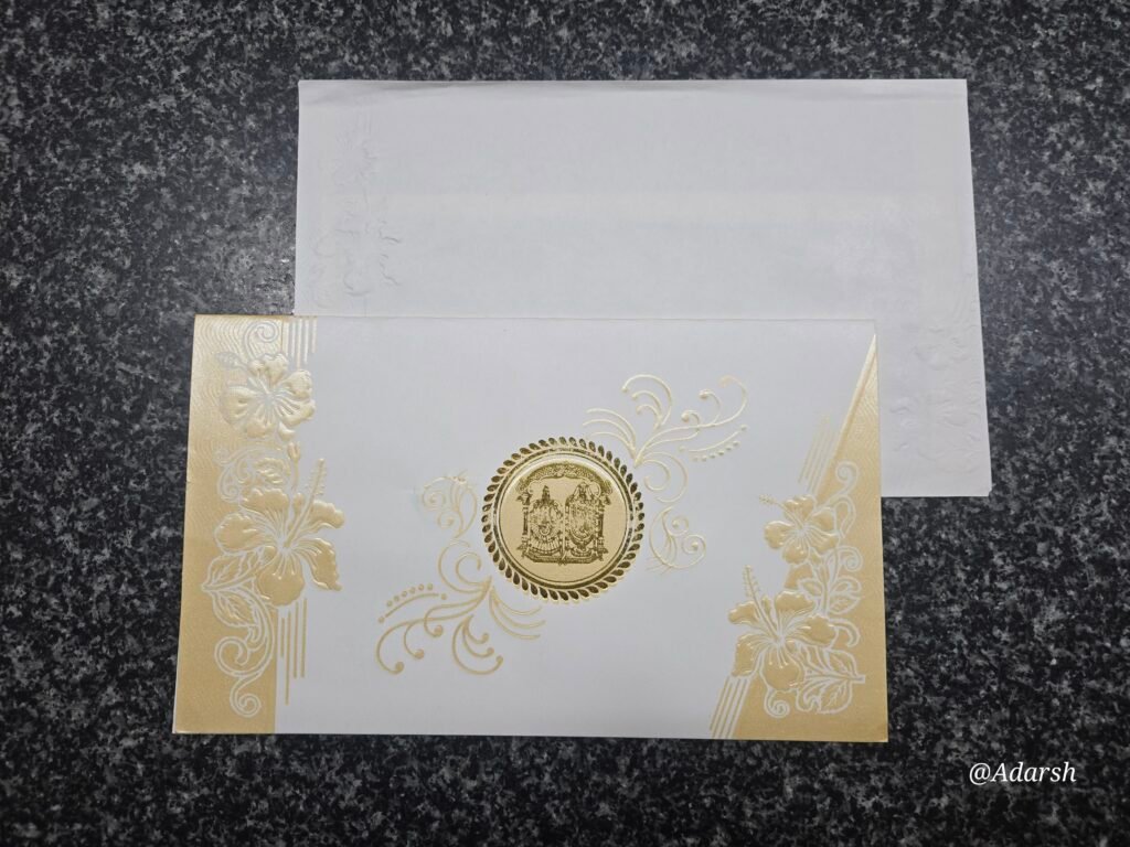 Pearly White Shimmer Wedding Invitation Card