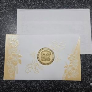 Pearly White Shimmer Wedding Invitation Card