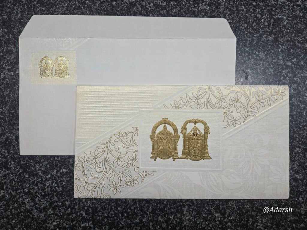 Balaji Padmavathi Multi-Texture Shimmer Wedding Invitation Card