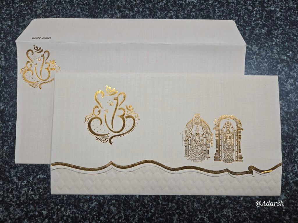 Ganesha with Balaji Padhmavathi Wedding Card