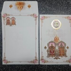 Pink Pastels Balaji Padmavathi Theme Wedding Card