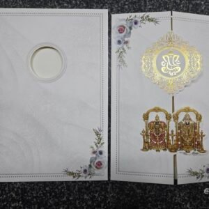 White Pastel Floral Gatefold Balaji Wedding Card