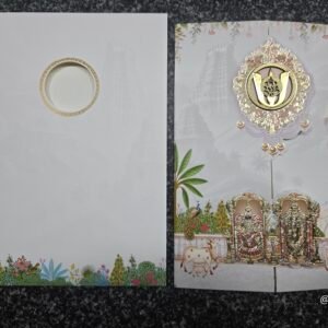 Tirupati Balaji Namam Pastel Gatefold Wedding Card