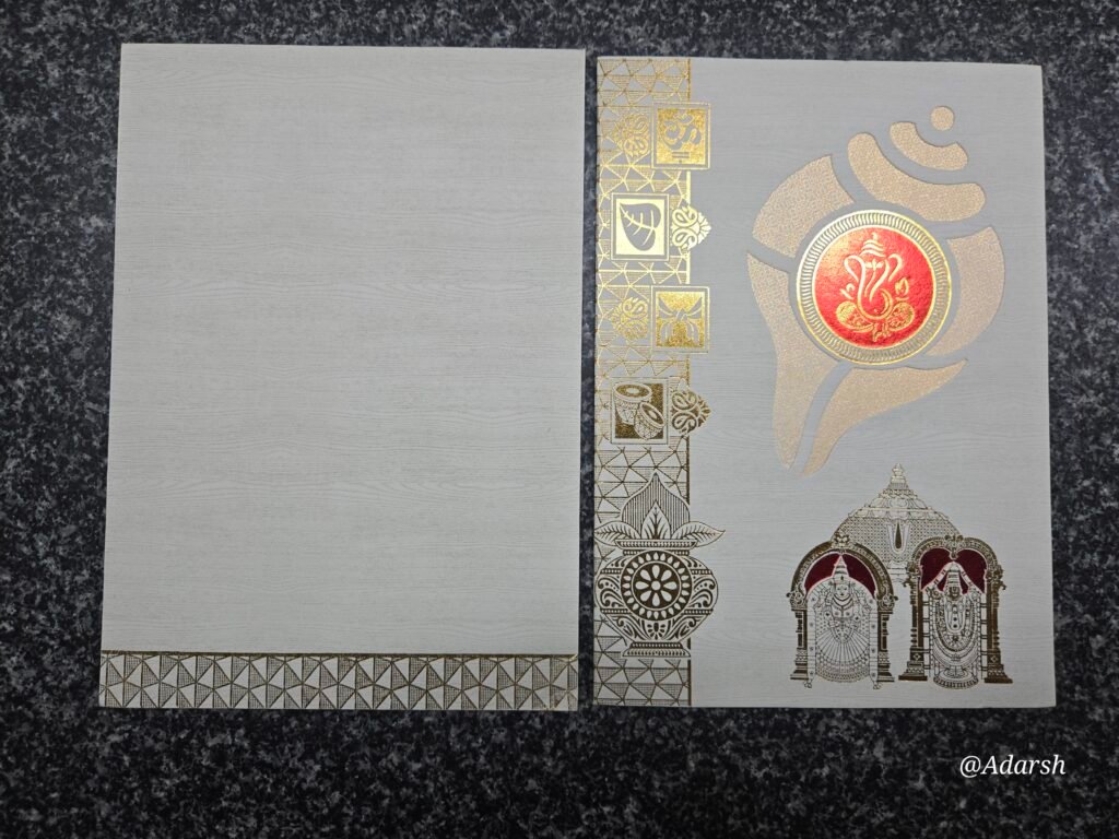 Shankha Ganesha and Lord Venkateswara (Tirupati Balaji) Wedding Invitation Card