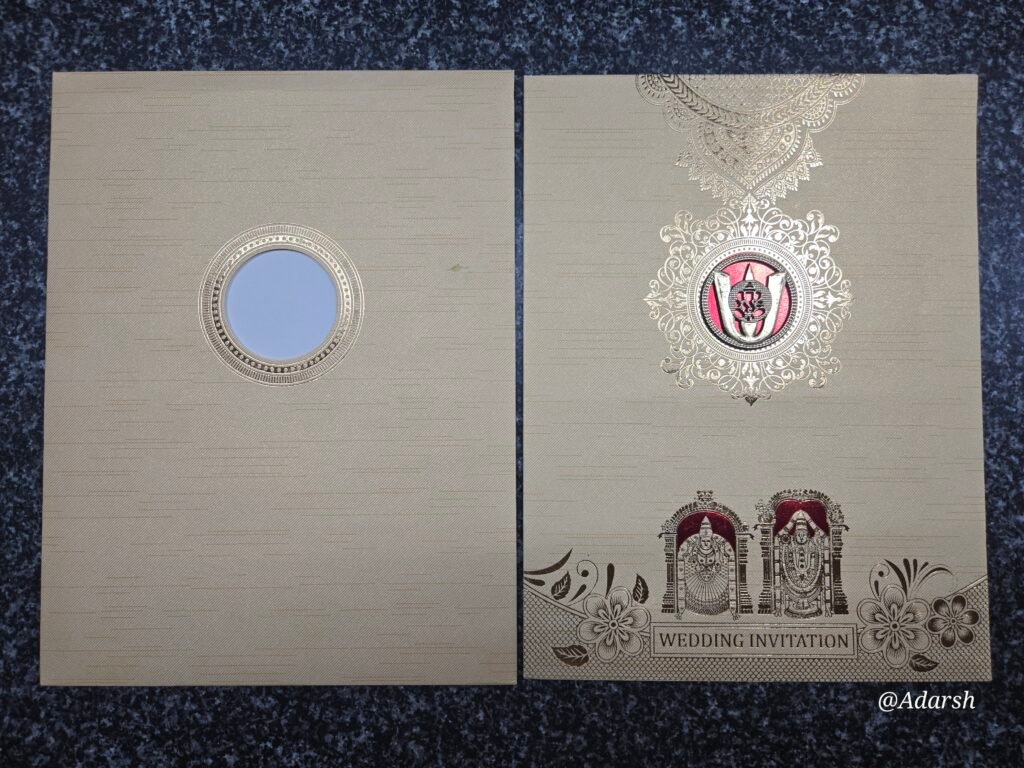 Sandal Shading Tirupati Namam Balaji Wedding Card
