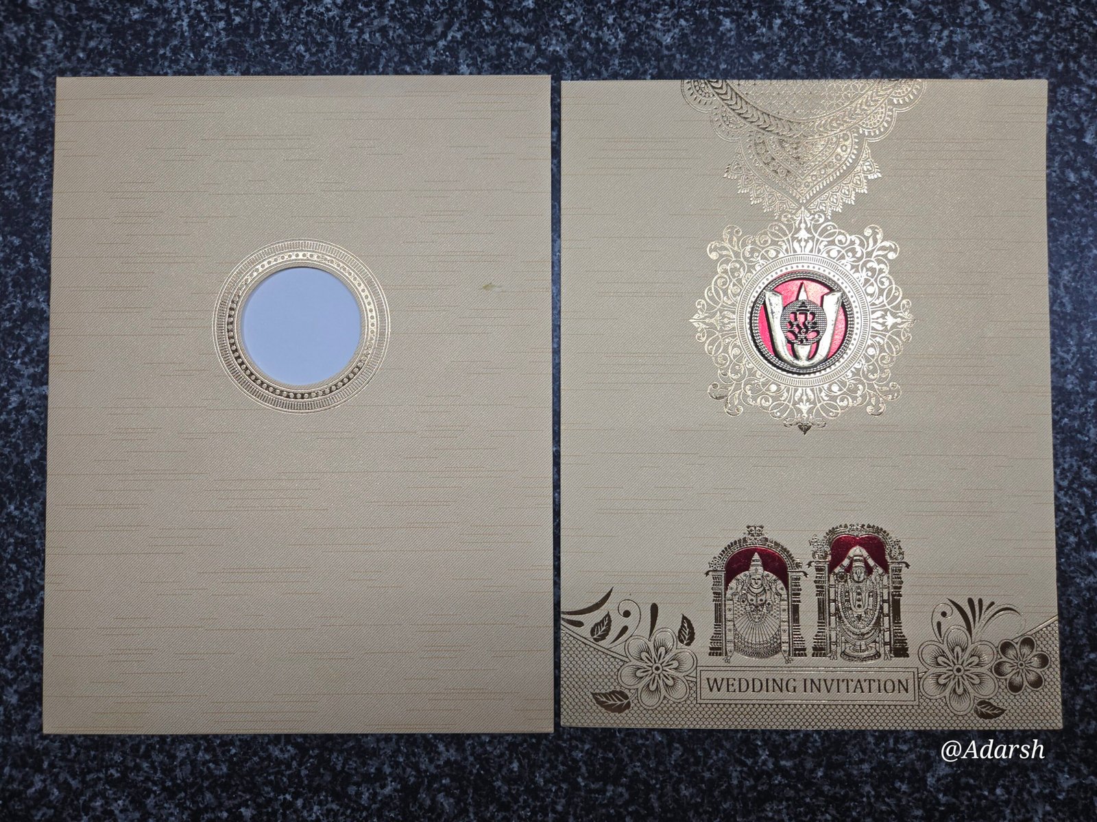 Sandal Shading Tirupati Namam Balaji Wedding Card