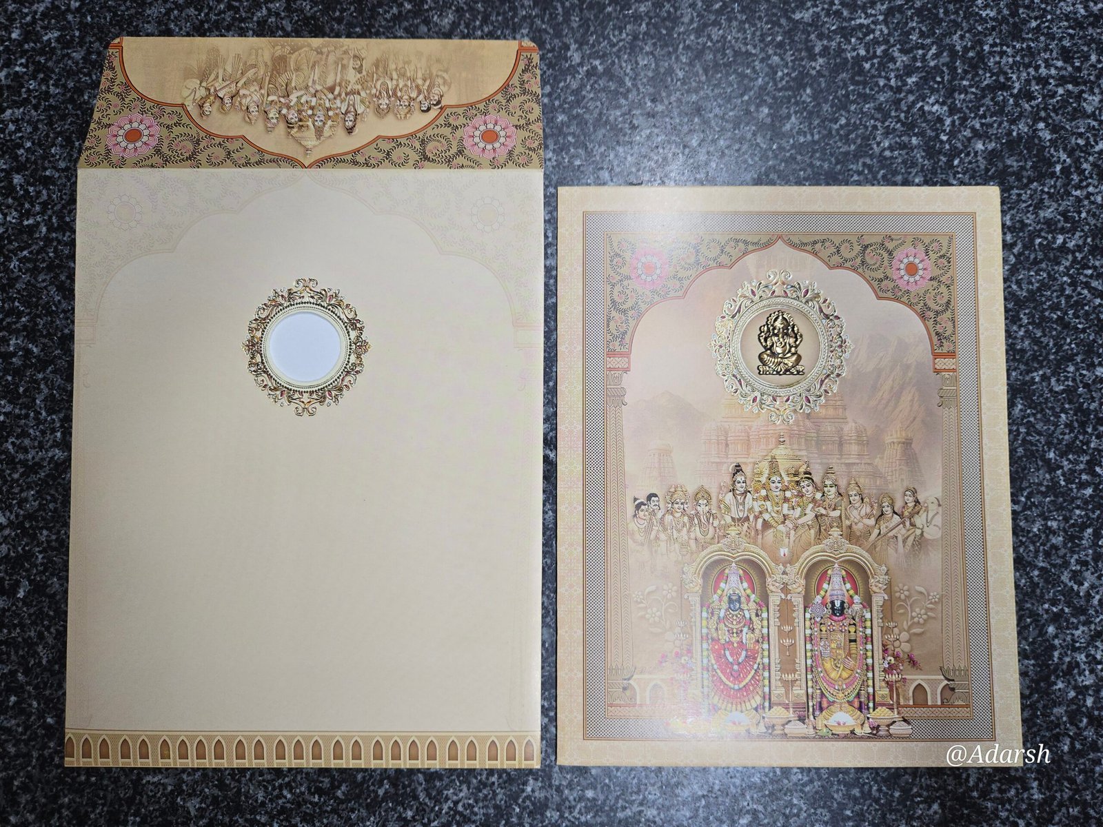 Cream Shading Sita Rama Kalyanam Balaji Wedding Card