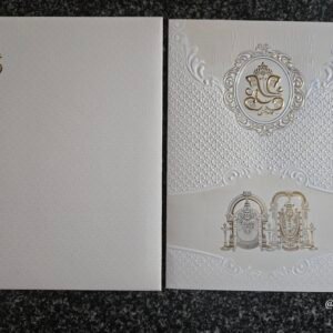 Premium Cream Frame Tirupati Lord Venkateswara Invitation Card